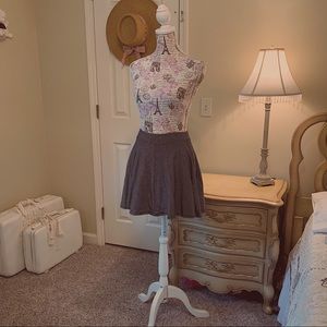 Black & White Striped Skater Skirt